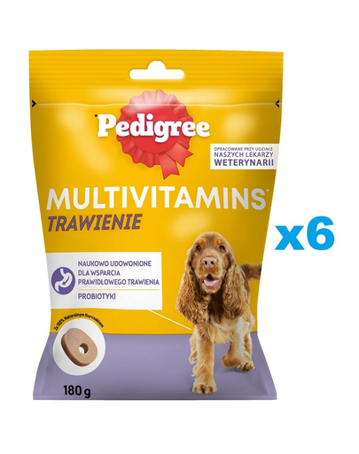 PEDIGREE Multivitamins Recompense caine, pentru digestie, cu pui 6x180 g