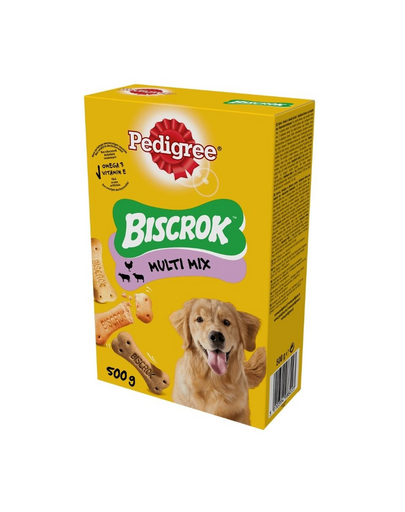 PEDIGREE Multi Mix Biscrok biscuiti caini 6x500 g cu pui, vita si miel