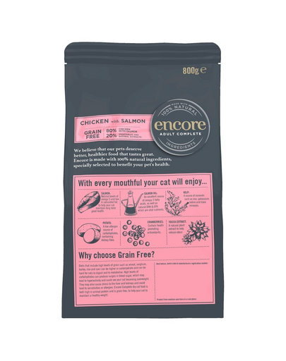 ENCORE Cat hrana cu somon si pui pentru pisici 3x800g fara cereale