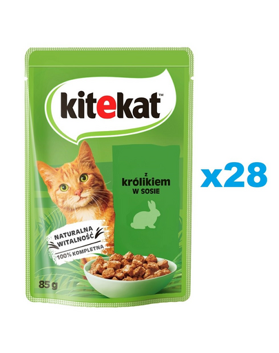 KITEKAT Set plicuri pisici, cu iepure in sos 28x85 g