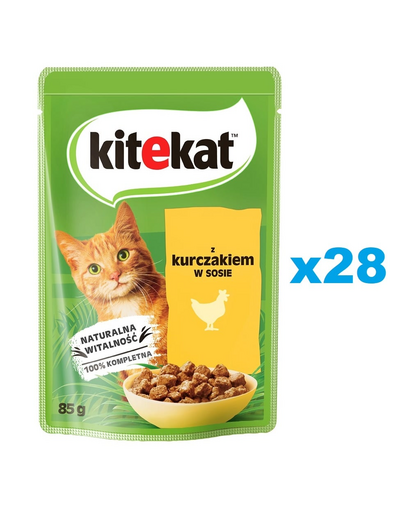 KITEKAT pui în sos 28x85 g hrană pisici adulte