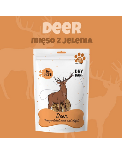 PAKA ZWIERZAKA PEPE Freeze-dried carne de cerb liofilizata pentru caini si pisici 60g