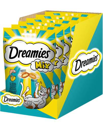 DREAMIES Mix cu branza si somon 6x60 g pentru pisici
