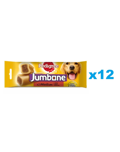 PEDIGREE Jumbone 12x180 g snack pentru caini rasa medie, cu vita