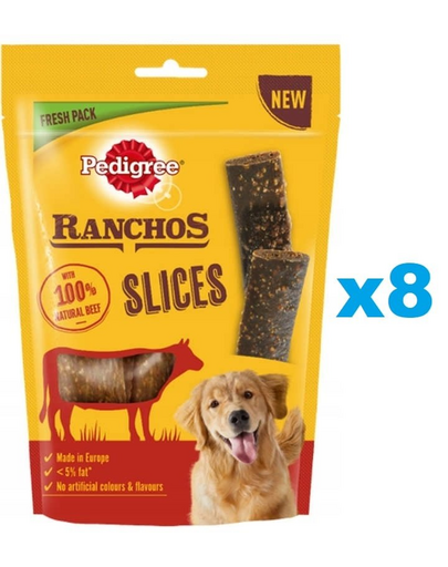 PEDIGREE Ranchos Slices 8x60g pachet recompense fasii pentru caini adulti