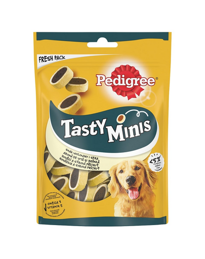 PEDIGREE Tasty Minis 6x140 recompense caini cu vita si branza