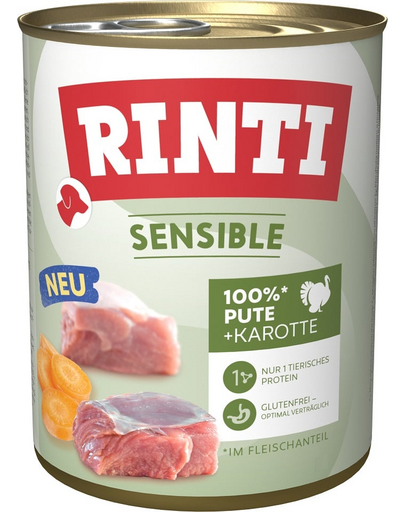 RINTI Sensible conserva 800 g pentru caini, curcan si morcovi