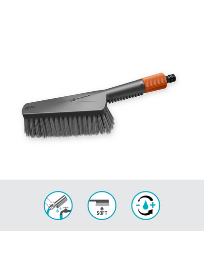 GARDENA Cleansystem Perie manuala M moale, conectare la apa, pentru suprafete mici