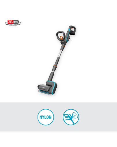 GARDENA Set perie pentru spalare terase, cu baterie