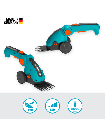 GARDENA Foarfeca pentru margini gazon, cu baterie ComfortCut Li cu maner si roti