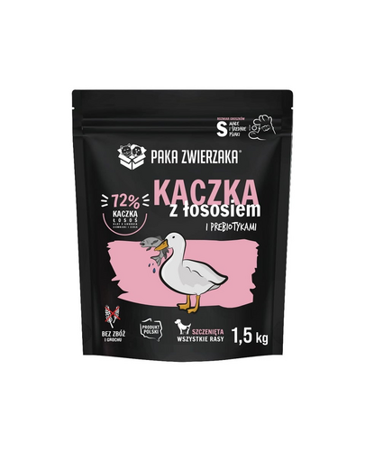 PAKA ZWIERZAKA Hrana pentru catei cu rata si somon 1,5kg