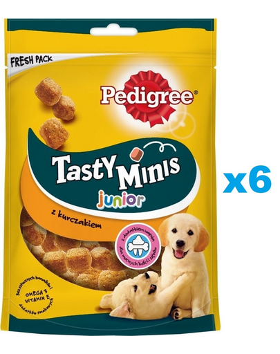 PEDIGREE Tasty Minis Junior 6x125 g Pachet recompense catei