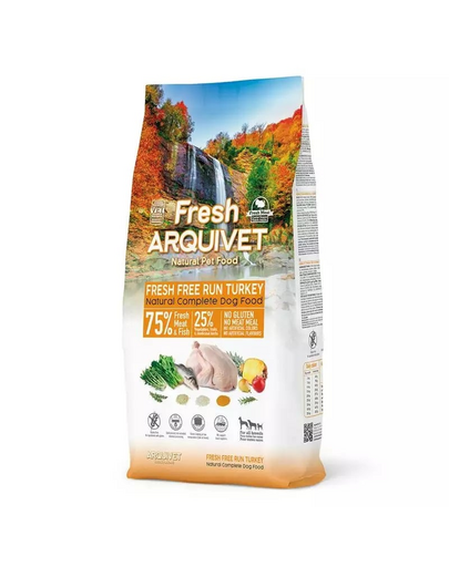 Mancare pentru caini ARQUIVET Fresh semi-umeda 10 kg curcan si peste oceanic