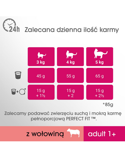 PERFECT FIT Cat Adult 6 x 750 g - bogat în vită
