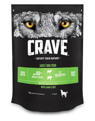 CRAVE Adult Lamb&Fresh Beef hrana uscata caini adulti, cu miel si vita 5 x 1 kg