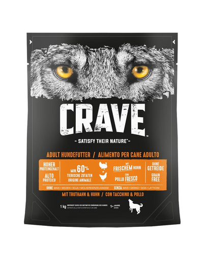 CRAVE Hrana uscata fara cereale pentru caini cu curcan si pui 5x1kg