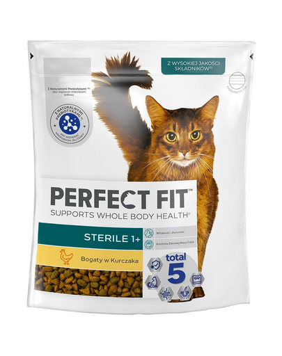PERFECT FIT Steril 1+ 750g Mancare uscata pentru pisici sterilizate, bogata in pui