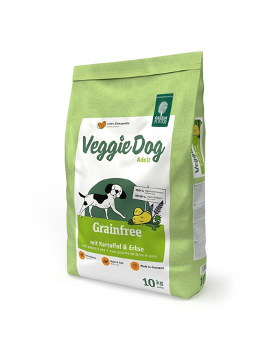 GREEN PETFOOD VeggieDog Grainfree hrana cu mazare si cartof pentru caini 10kg