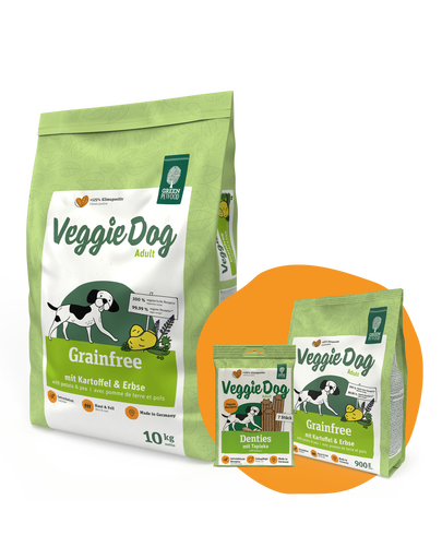 GREEN PETFOOD VeggieDog Grainfree hrana caini 10kg + 900g & Denties GRATIS