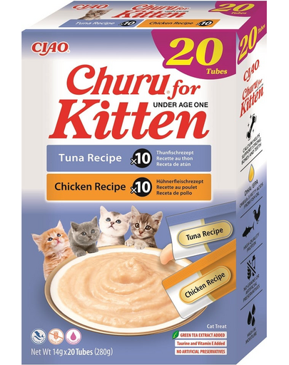 INABA Churu Cat Kitten 20x14g recompensa crema pentru pisoi