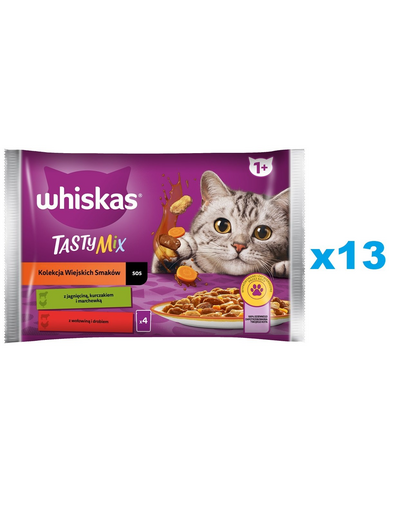 Plicuri WHISKAS pentru pisici Adult 52x85g Rural Flavours miel, pui si morcovi, carne de vita si pasare