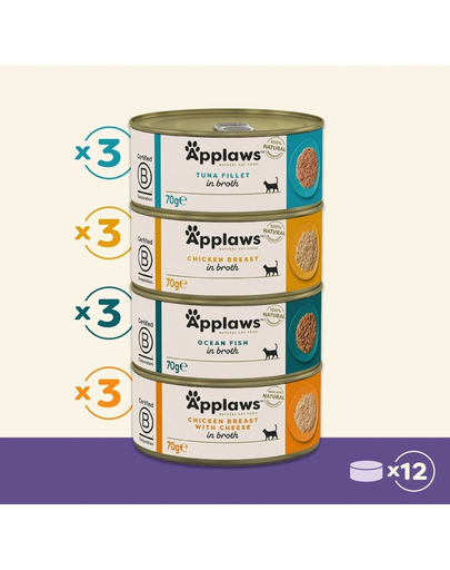 APPLAWS Supreme Collection Hrană umedă pentru pisici adulte 12 x 70 g