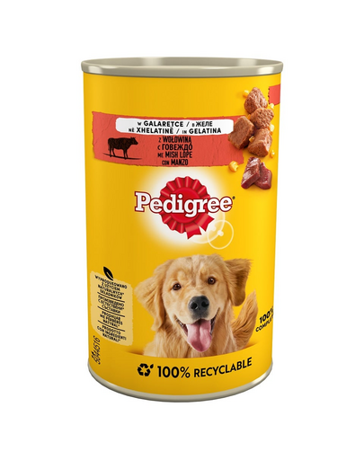 PEDIGREE Conserva hrana umeda pentru caini, cu vita si ficat in aspic 400 g