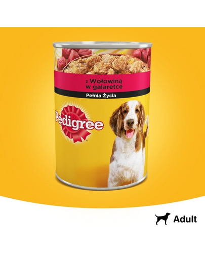 PEDIGREE Conserva hrana umeda pentru caini, cu vita si ficat in aspic 400 g