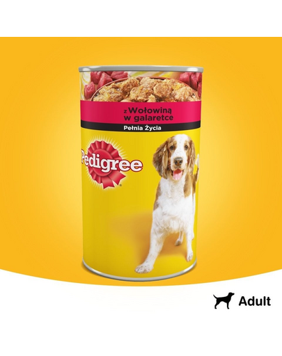 PEDIGREE Hrana umeda pentru caini adulti, cu vita si ficat in aspic 1200 g