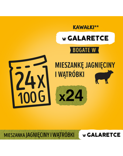 PEDIGREE Adult Hrana umeda caini adulti, cu miel si ficat in jeleu 100 g