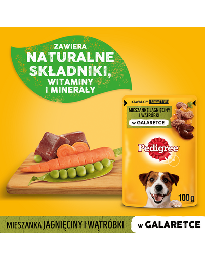 PEDIGREE Adult Hrana umeda caini adulti, cu miel si ficat in jeleu 100 g