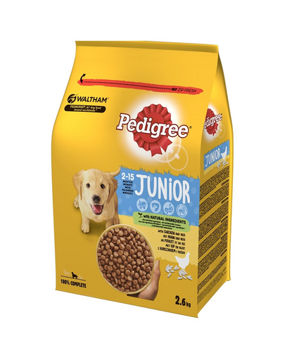 PEDIGREE Junior 2,6 kg Hrana pentru catei, cu pui si orez