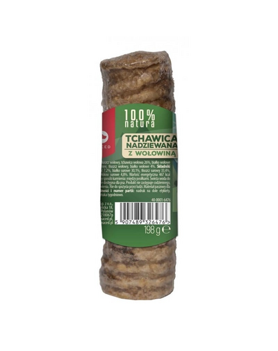 MACED 100% Natura Trahee umpluta cu vita pentru caini 120 g