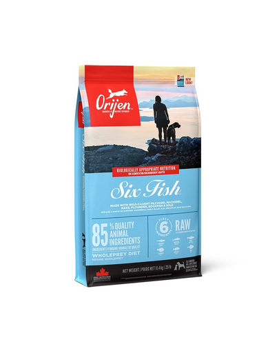 ORIJEN 6 Fish Dog hrana uscata caini pentru toate rasele, varstele 11.4 kg