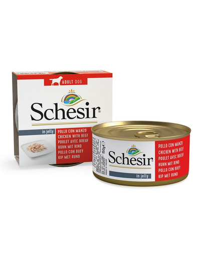 SCHESIR Conserva caine, File de pui cu vita in aspic 150 g
