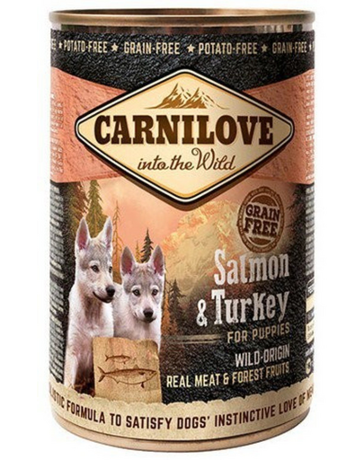 CARNILOVE Wild Meat Salmon&Turkey Puppy somon și curcan 400 gr