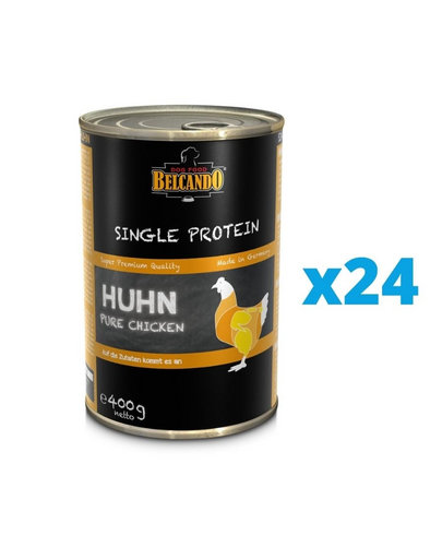 BELCANDO Single Protein set hrana umeda pentru caini, cu pui 24x400 g