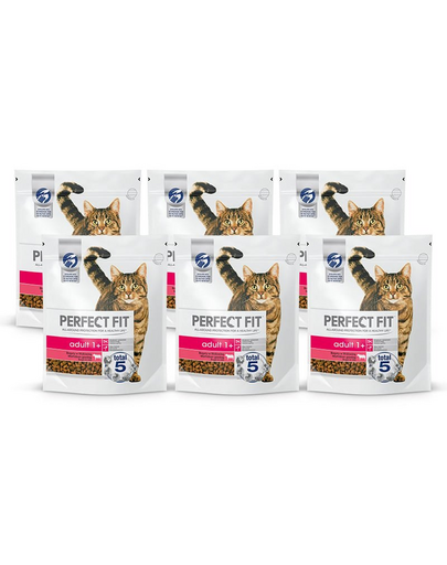 PERFECT FIT Cat Adult 6 x 750 g - bogat în vită