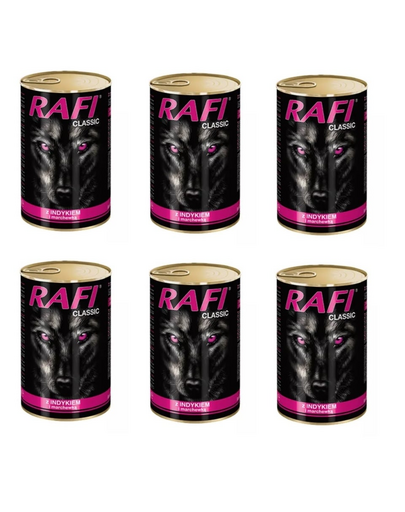DOLINA NOTECI Rafi Classic hrana umeda caini adulti, cu carne de curcan 1240 g x 6 buc.