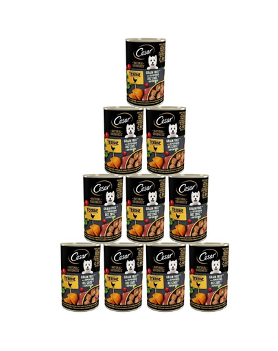 Conserve CESAR 12x400g hrana caini cu miel, morcovi si spanac