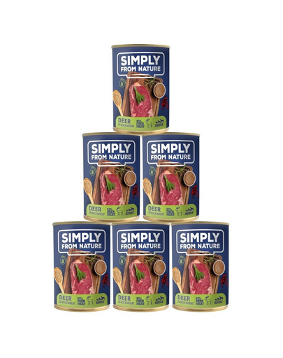 SIMPLY FROM NATURE Hrana umeda pentru caini, carne de vanat si hrisca 6 x 400 g