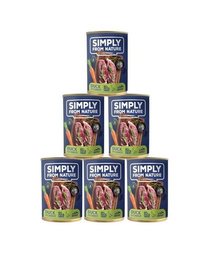 SIMPLY FROM NATURE Hrana umeda pentru caini, cu rata si morcov 6 x 400 g