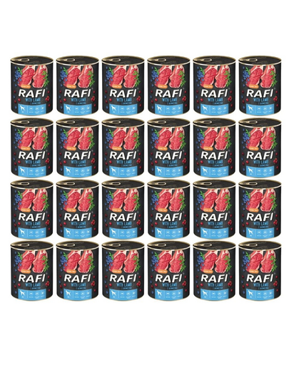 DOLINA NOTECI RAFI Hrana umeda pentru caini adulti, cu miel 24x400 g