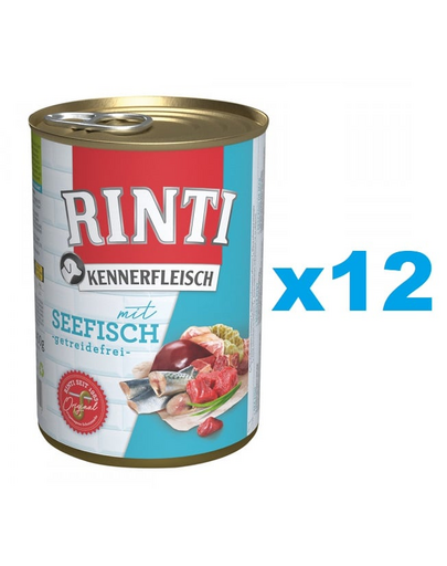 RINTI Kennerfleisch Sea Fish conserve caini 12x400 g peste marin
