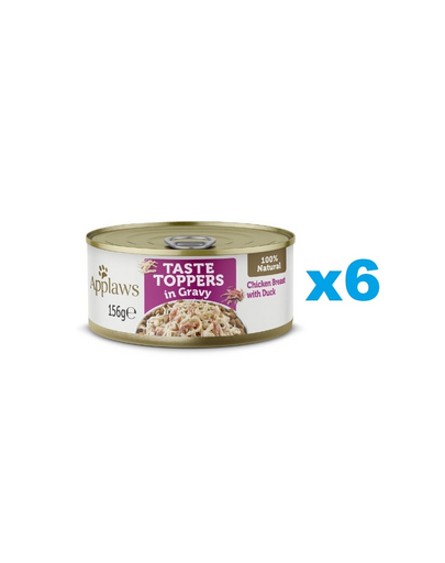 APPLAWS Taste ToppersConserve caine, cu pui si rata 6x156 g