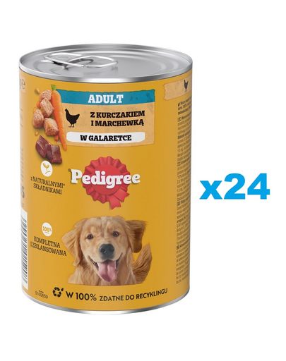 PEDIGREE Adult Set hrana umeda caine, cu pui si morcov 24x400g