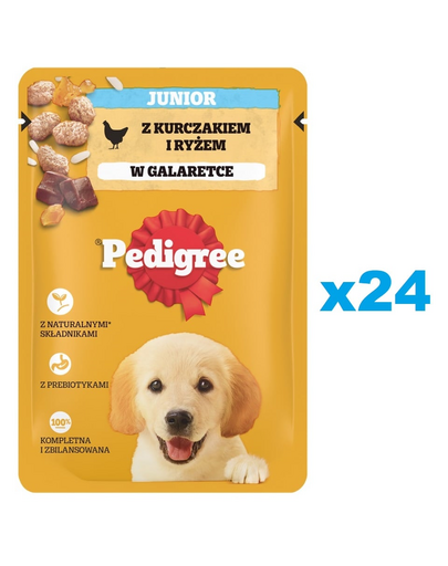 PEDIGREE Junior 24x100g Hrana umeda cu pui si orez pentru catei