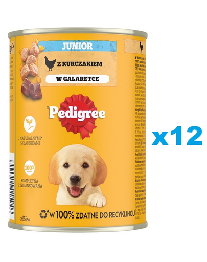 PEDIGREE Junior 12 x 400g pui in aspic hrana umeda caini juniori