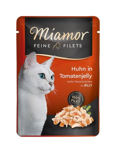 MIAMOR Feline Filets plicuri in jeleu 24x100 g pentru pisica, pui si rosii