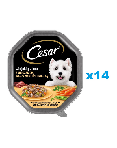 CESAR  Mancare umeda caini, de pui, legume si patrunjel in sos 14x150 g